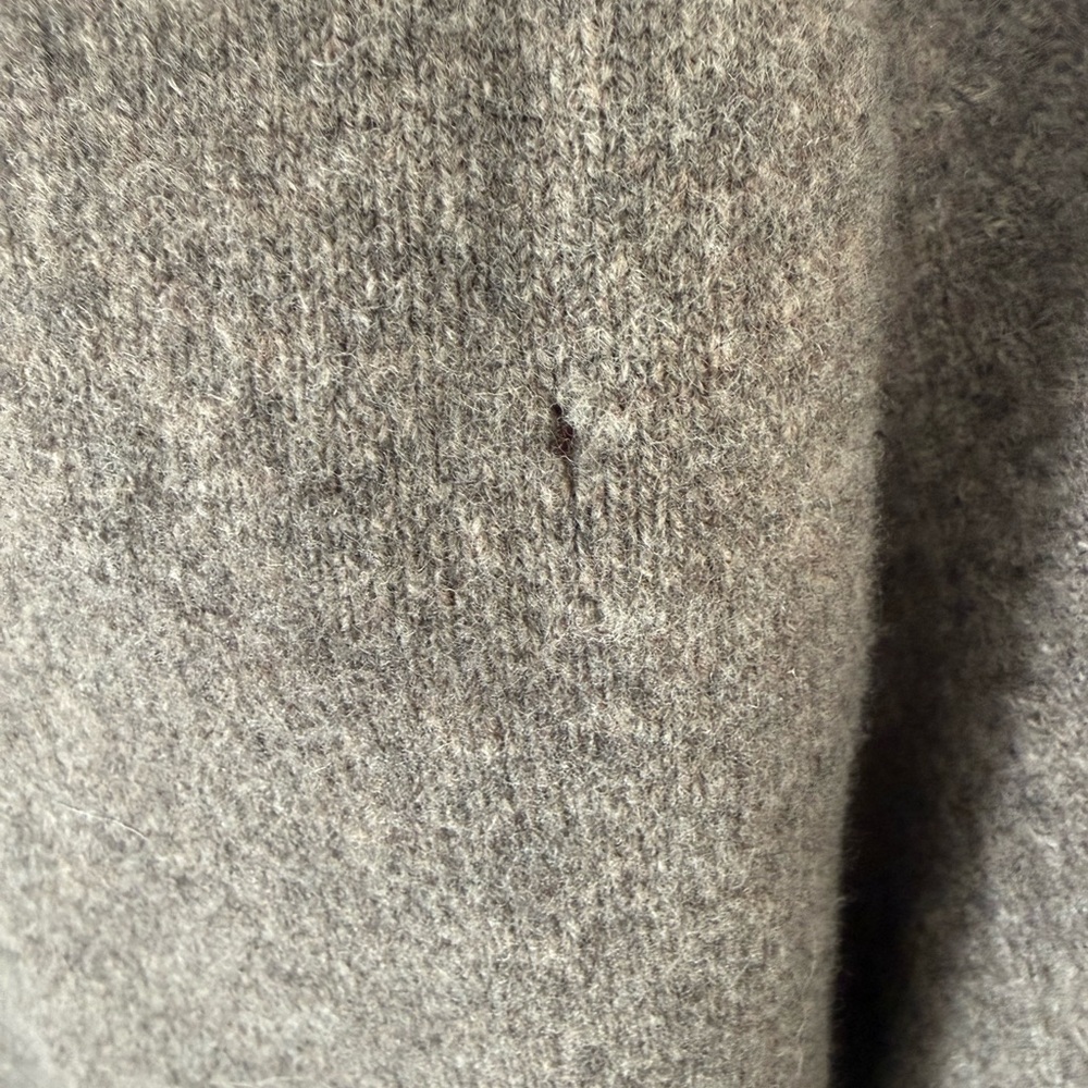 J. Crew wool Men's Taupe Gray Crewneck Sweater - Picture 3 of 4